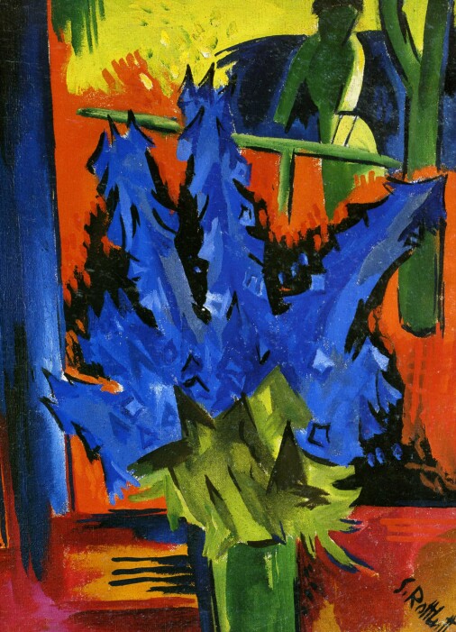 1922 Karl Schmidt-Rottluff - Lupins at the window