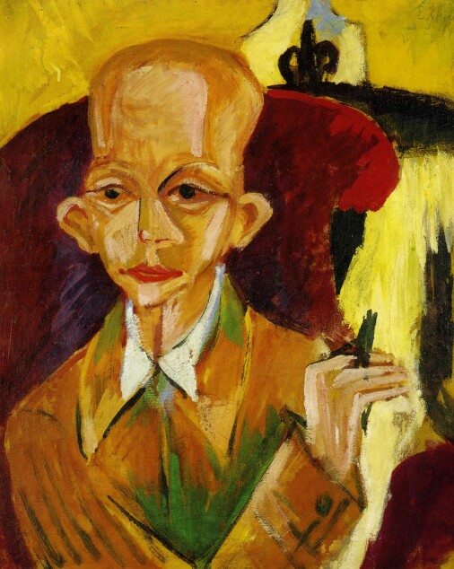 1914 Ernst Ludwig Kirchner - Portrait d'Oskar Schlemmer