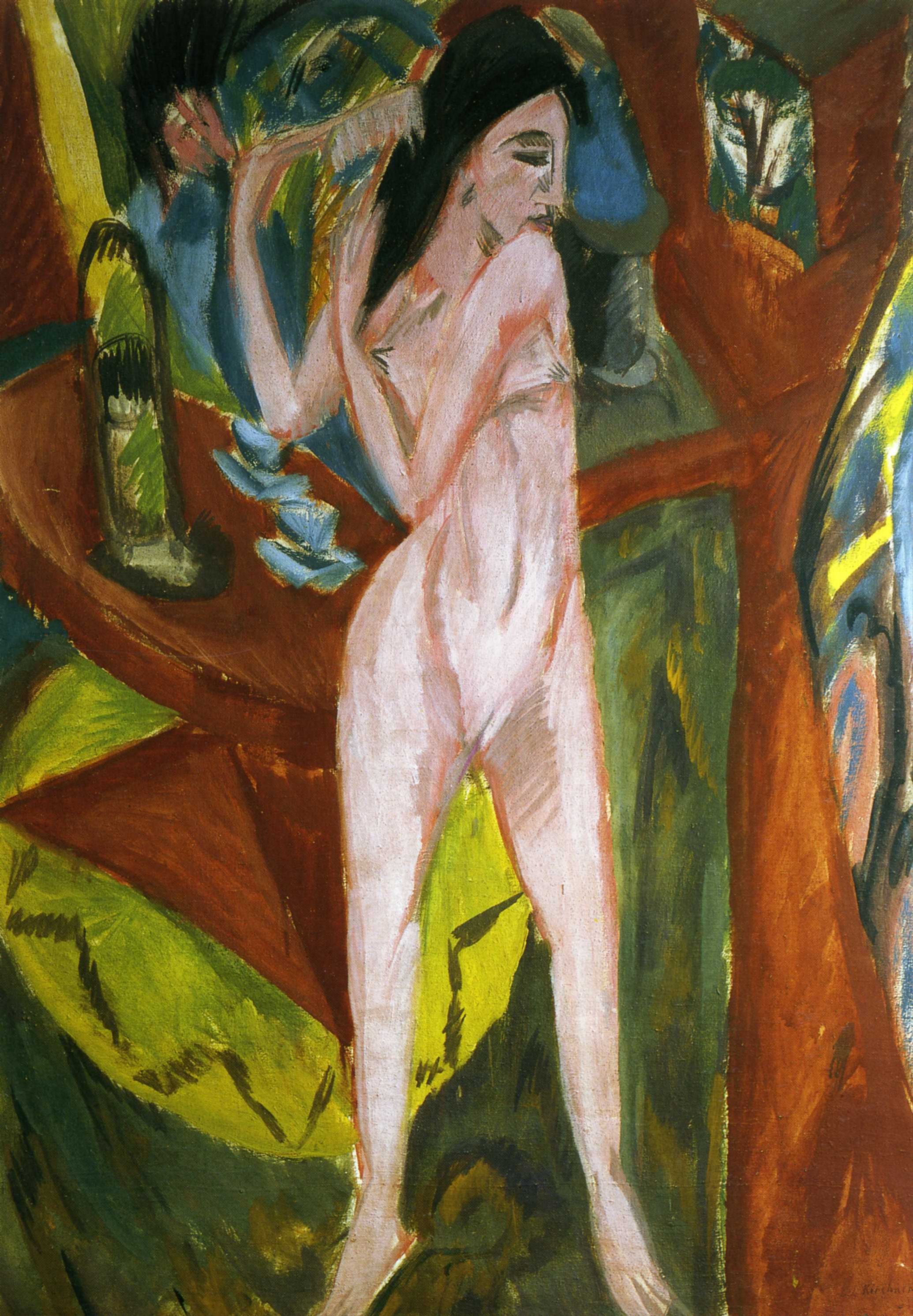 1913 Ernst Ludwig Kirchner - Nude Combing
