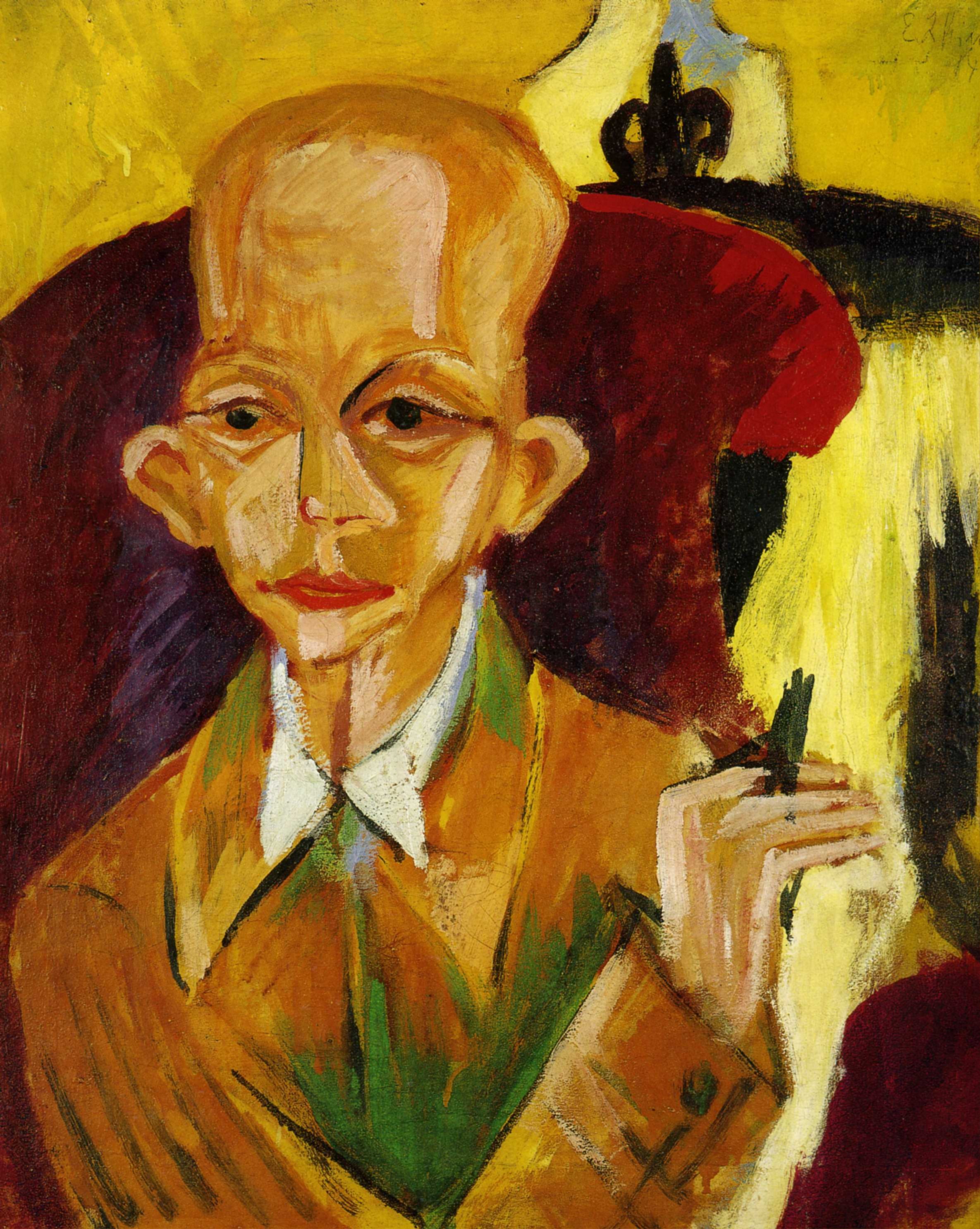 1914 Ernst Ludwig Kirchner - Portrait d'Oskar Schlemmer